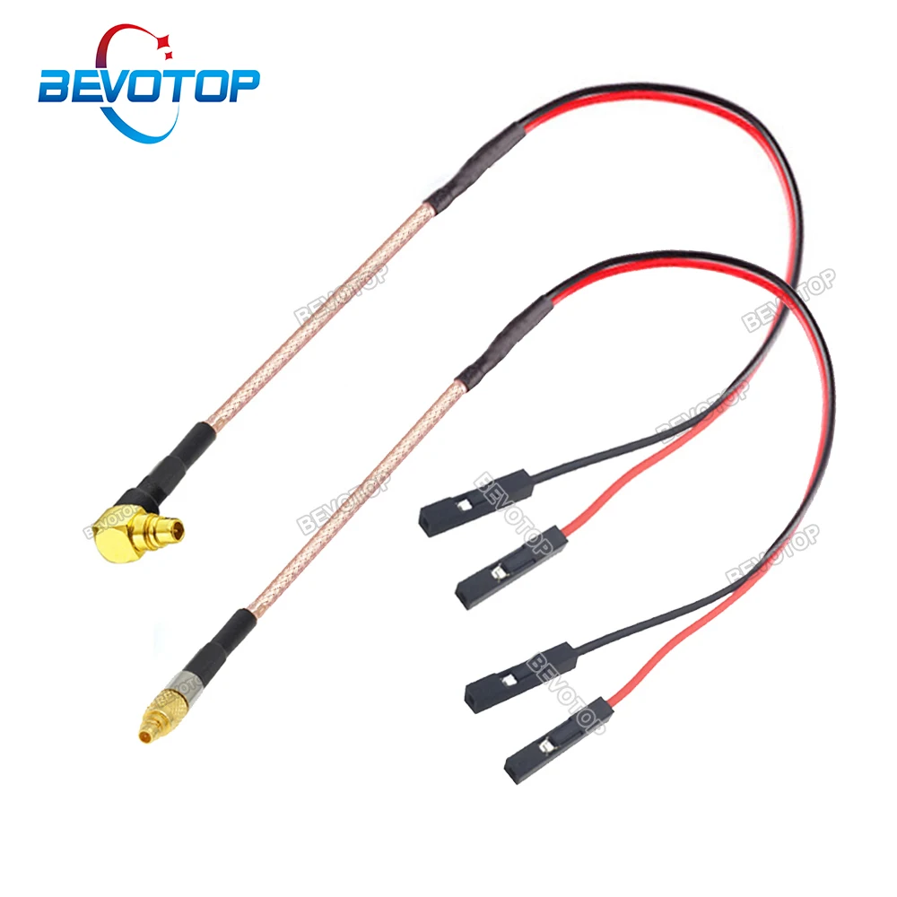 1PCS MMCX to DuPont Line MMCX Male Straight / Right Angle to Dual DuPont 2.54mm Female Jack Test Extension BEVOTOP RG316 Jumper