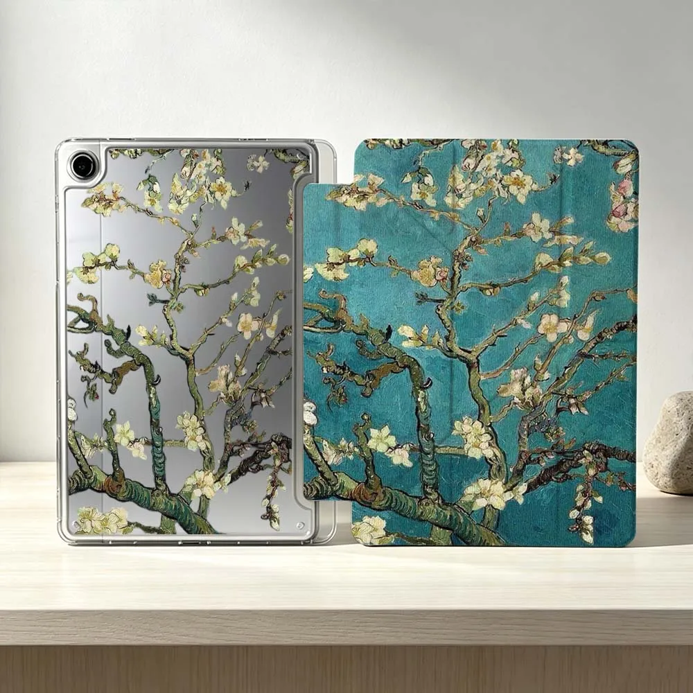 Art Apricot Blossom Pattern For Samsung Galaxy Tab S10 S9 S8 S7 S6 A11 A10 A9 FE Plus Lite Foldable 3Y Tablet Case Soft