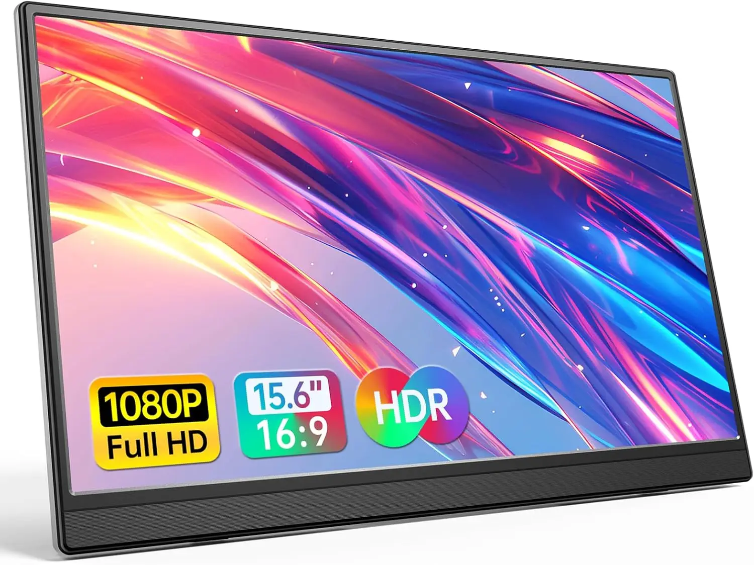 

15,6-дюймовый портативный монитор с USB-C и HDMI, ультратонкий дизайн для путешествий, для ноутбуков, ПК, Mac и игр