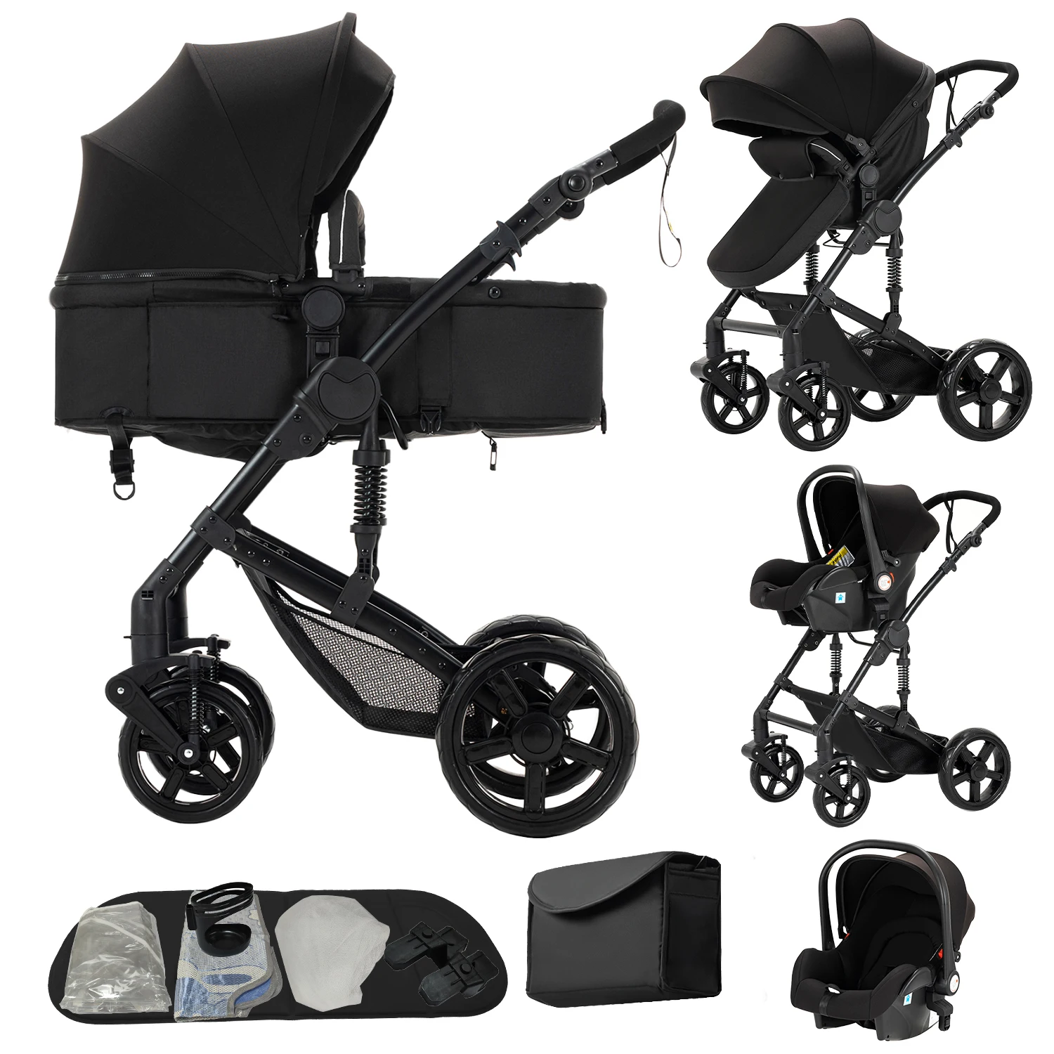 Kinderwagen 3 in 1 Reisesystem Kinderwagen für Neugeborene