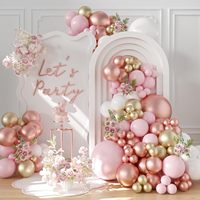 105Pcs Rose Gold Pink White Balloon Garland Arch Kit Wedding Birthday Bridal Shower Baby Shower Party Birthday Party Decorations
