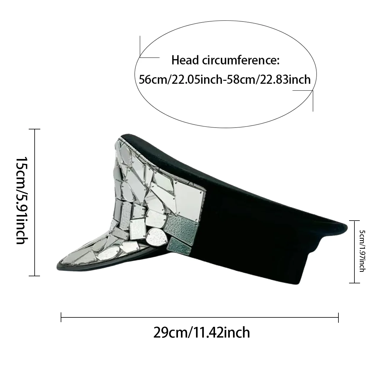 หมวกกัปตันหนังสีเหลืองเลเซอร์ HongLuan ประดับคริสตัลและหมวกทหารสำหรับผู้หญิง อุปกรณ์เสริมสำหรับงานเทศกาลดนตรีและหมวกปาร์ตี้สำหรับผู้ชาย