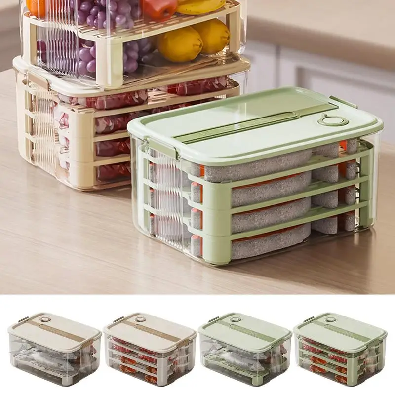 

Refrigerator Fruit Organizer Bin Vegetables Saver With Lid Produce Container Food Box For Kitchen Pantry Refrigerator