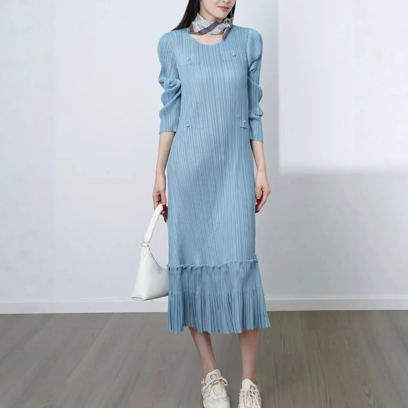 

Miyake Pleated Women's 2026 Spring New Temperament Commuter Skirt Fashion Senior Sense of Art Pleated Dresses Long Dresses