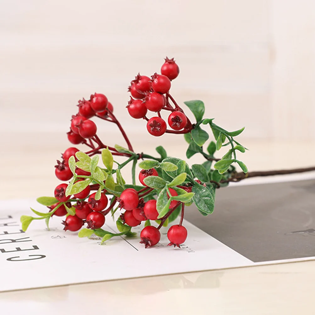 

2pcs Berry Stems Christmas Tree Decorations Winter Home Decor Artificial Berry Stems For Wreaths Garland Diy Crafts Red