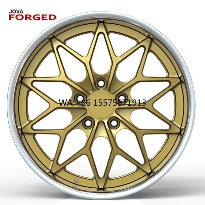 

2 Piece Forged Wheel 5x112 18 Inch Gold Chrome Alloy Rims Suitable for Off-Road & Luxury SUV Models