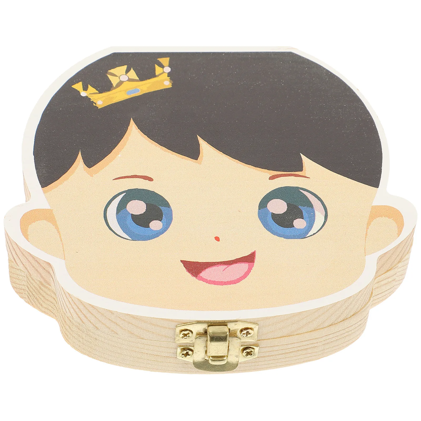 Memorial Baby Teeth Box Exquisite Wood Alloy Baby Keepsake Organizer Safe Storage Case for Newborn Infant Childhood Memories