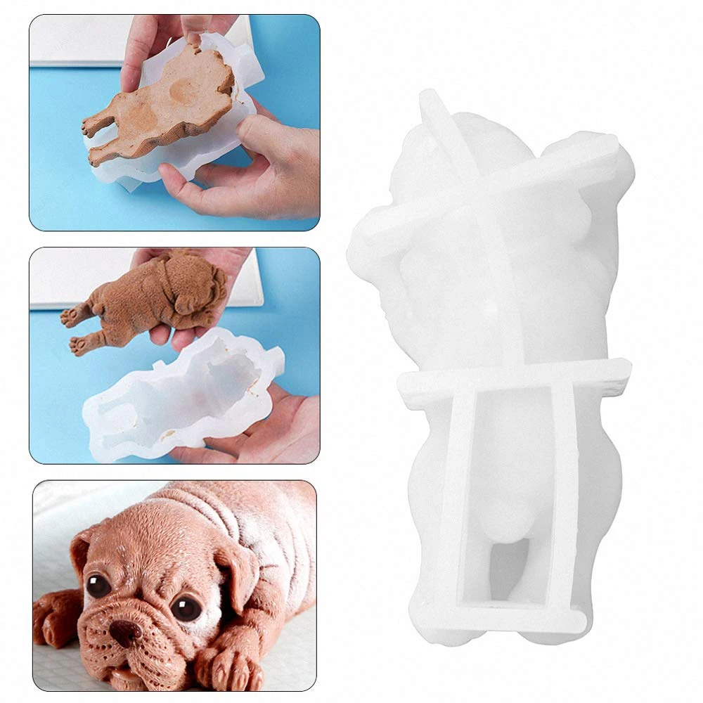 3D Shar Pei Dog Silicone Molds Mousse Cake Pug Puppy Mold Ice Cream Pudding Chocolate Fondant Mould DIY Cake Decorating Tools