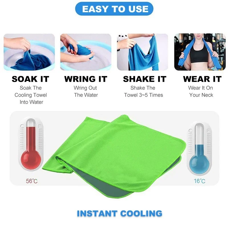 increase Sport Cooling Towel Microfiber Instant Cool Ice Face Towels for Gym Swimming Yoga Running Quick-dry Towels Cooling Clot