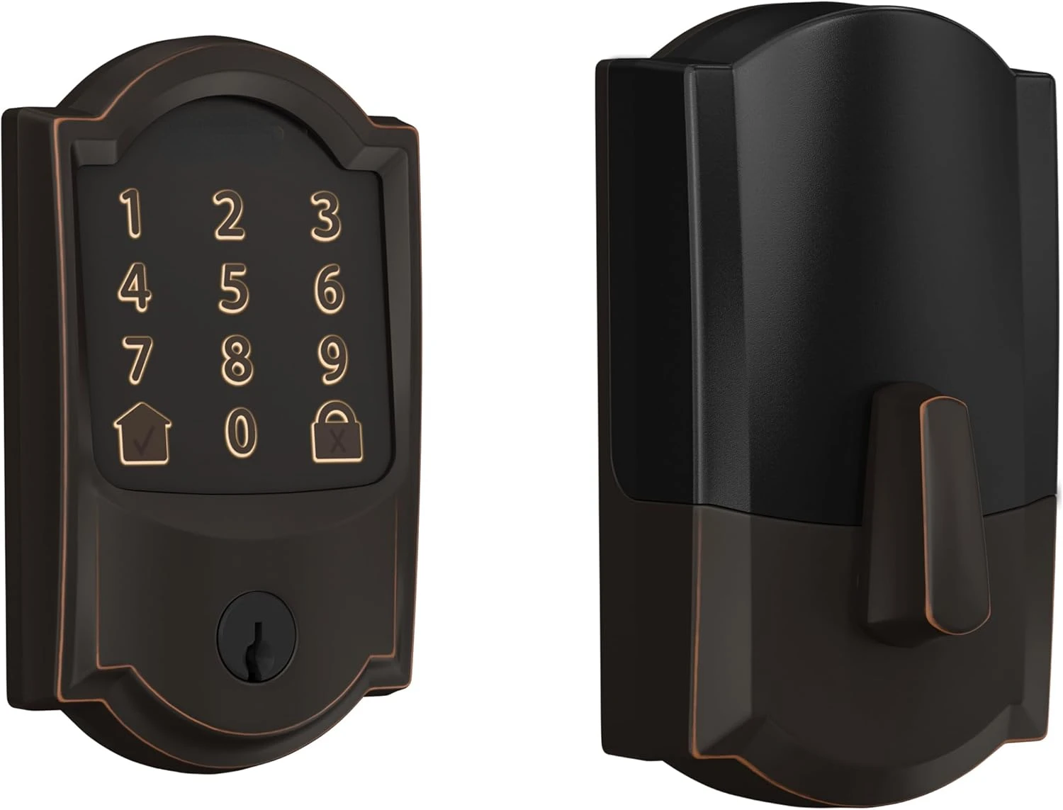 Encode Smart Wi-Fi Deadbolt with Camelot Trim in Aged Bronze