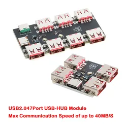 1-10Pc USBHUB USB2.0 7 4-port Controller Expansion Module USB 2.0 to 4 Channel Way Splitter USB-HUB Type-C Extender Board 40MB/