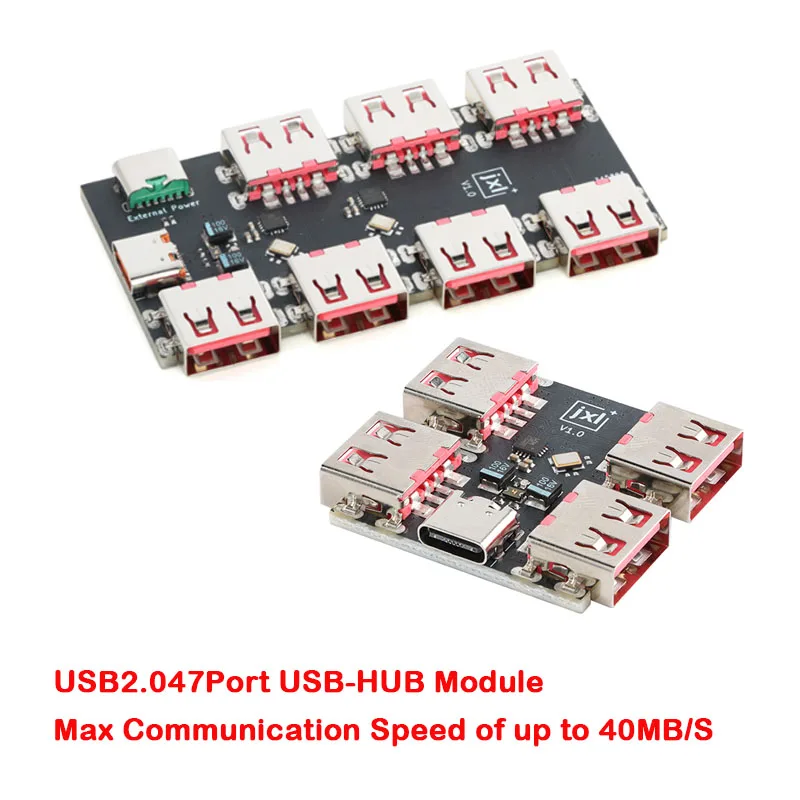 1-10Pc USBHUB USB2.0 7 4-port Controller Expansion Module USB 2.0 to 4 Channel Way Splitter USB-HUB Type-C Extender Board 40MB/