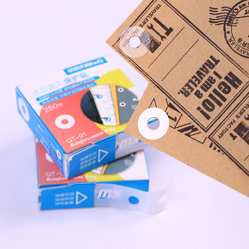 250Pcs Hole Punch Protector Self-adhesive Loose Leaf Paper Hole Reinforcement Labels White Round Stickers Binding Paper Sticker