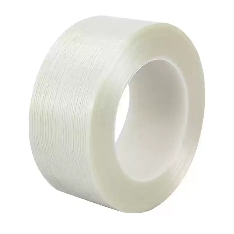 Striped Fiber Tape Lithium Battery Pack Insulation Wrap Fiberglass Tape Transparent Single Side Adhesive Seal Packaging Fixed