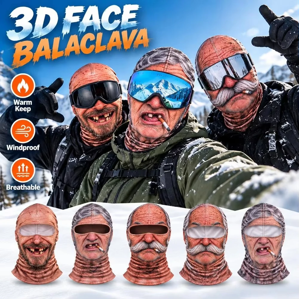Funny Face Balaclava Masks Skull Mask Seamless Balaclava Mask Headwear Scarf Motorcycle Riding Hat Ski Caps Breathable Unisex