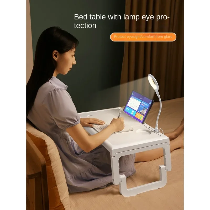 Mobile Laptop Stand for Bed with Swivel Tops and Side Table, Ideal for Watching Movies or Work in Bed