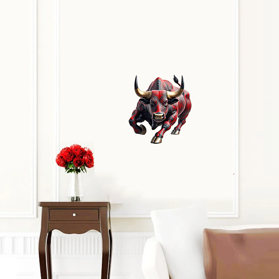 Three Ratels CF75 Charging Bull Art Lucky Animal Stickers for Home Decoration Personalized Car decals