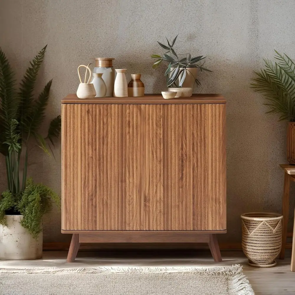 

Mid-Century Walnut Sideboard with Storage for Kitchen, Dining, and Living Spaces