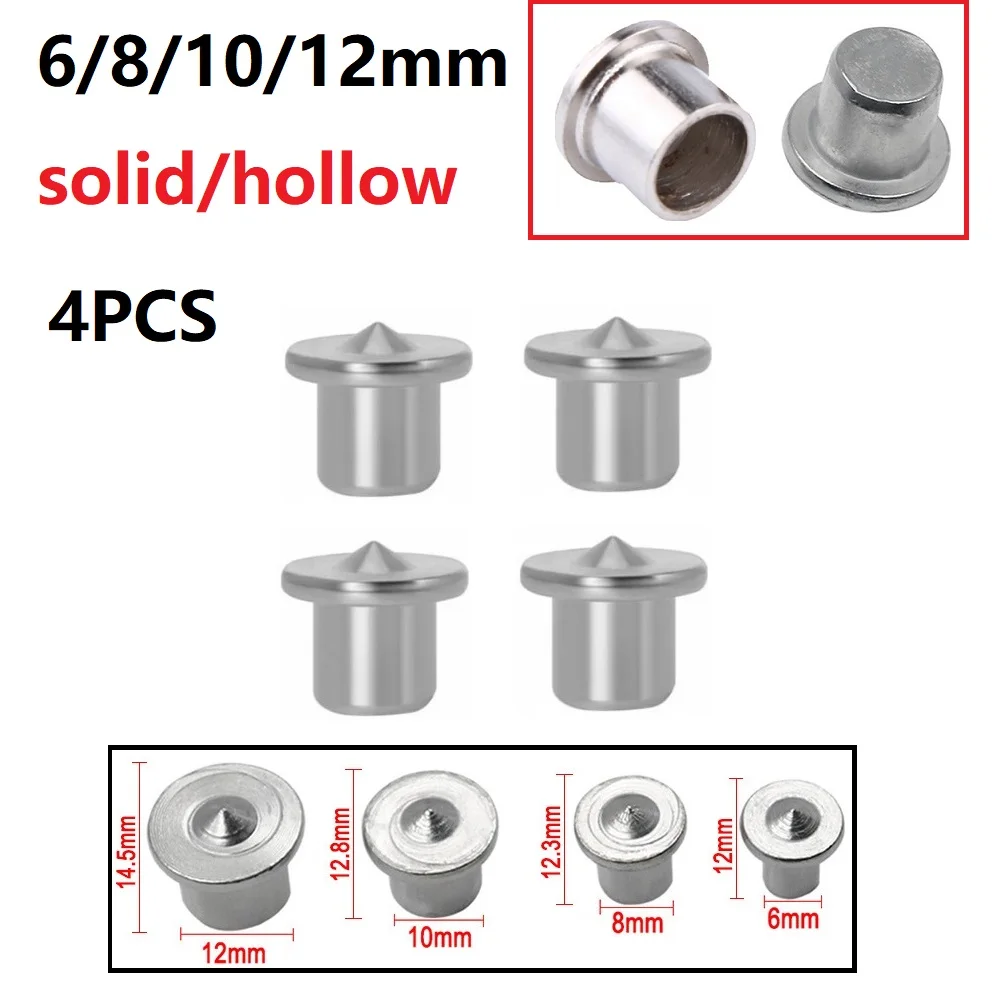 4pcs Dowel Centre Point Positioning Carpentry Log Dowel Tips Round Log Pin Locator Wooden Pin Center Punching Access 6/8/10/12mm