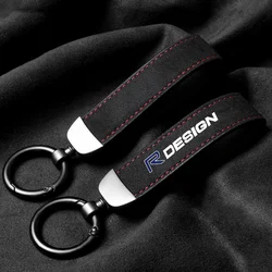 Suede Car Keychain Pendant Keyring Gift For Volvo R Design RDesign XC90 XC60 S60 V40 XC40 V60 V50 S40 C30 C70 C40 S70 S90 S80 T4