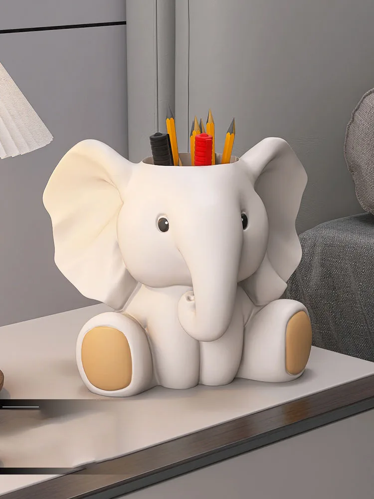 Fun Elephant Office Organizer Storage Box, Desktop Decoration Small Ornaments, Creative Gifts