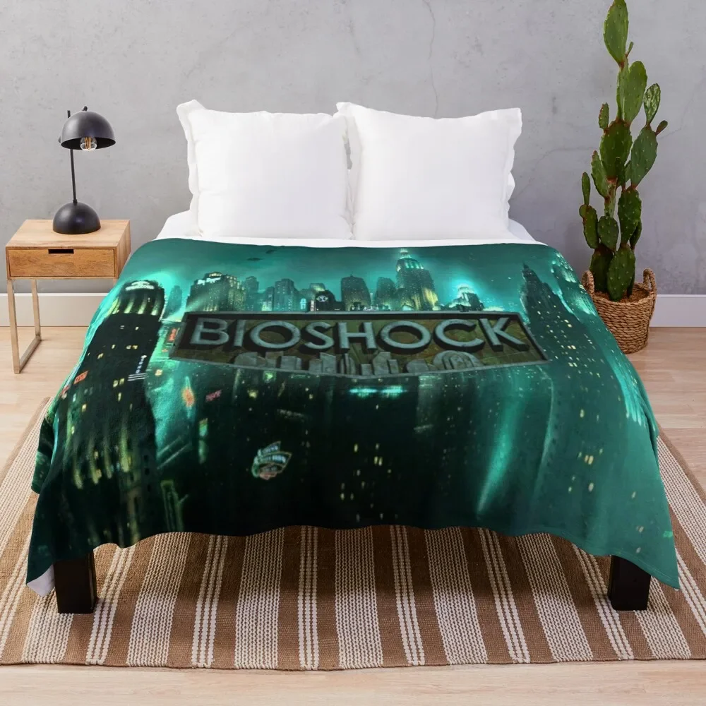 Bioshock Rapture Logo Throw Blanket Bed funny gift Blankets