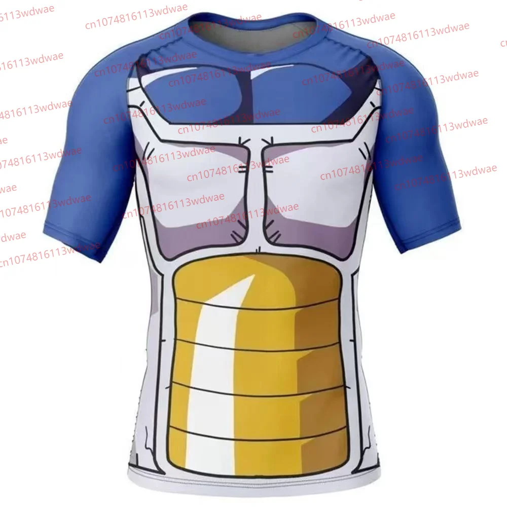 Camiseta con armadura de Dragon Ball Z Saiyan, traje de batalla Vegeta, camiseta de entrenamiento de Anime para gimnasio, camiseta clásica de Cosplay de Anime japonés para niños