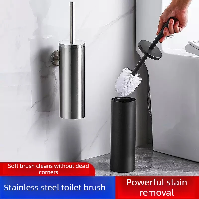 

Держатель для туалетной щетки из нержавеющей стали для ванной комнаты, аксессуары, черная щетка для унитаза, настенная щетка для чистки унитаза