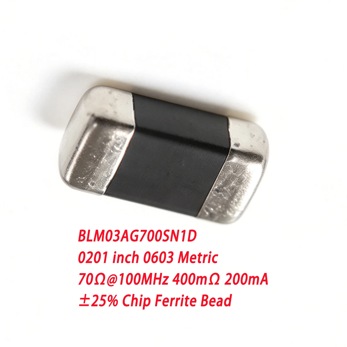 100PCS BLM03AG700SN1D 0201inch 0603Metric 70Ω@100MHz 400mΩ ohms 200mA 0.2A ±25% 0.4Ω ohms NEW Original Genuine Chip Ferrite Bead