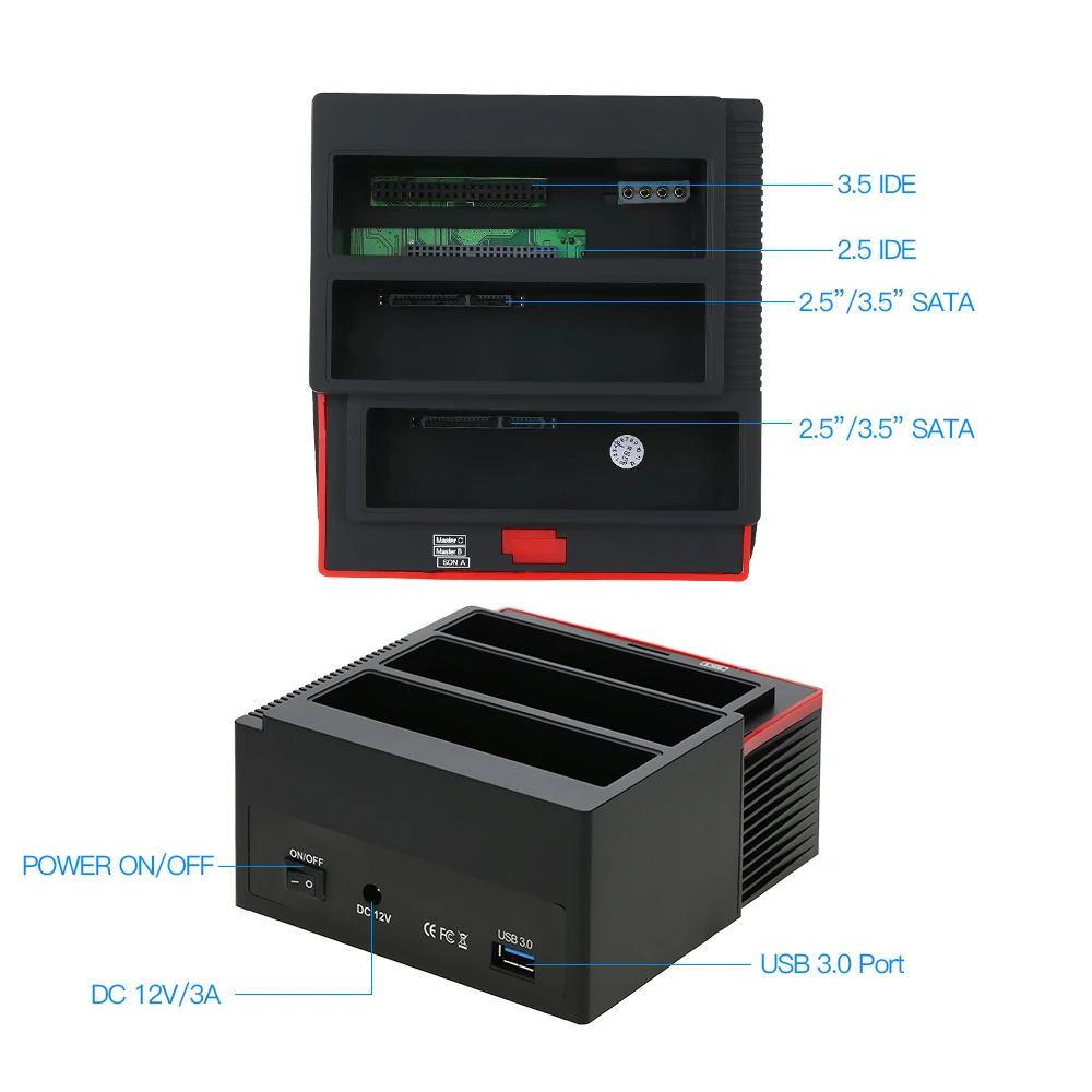 

IDE hard Drive docking Hard drive base reader, 2.5-inch 3.5-inch external hard drive housing