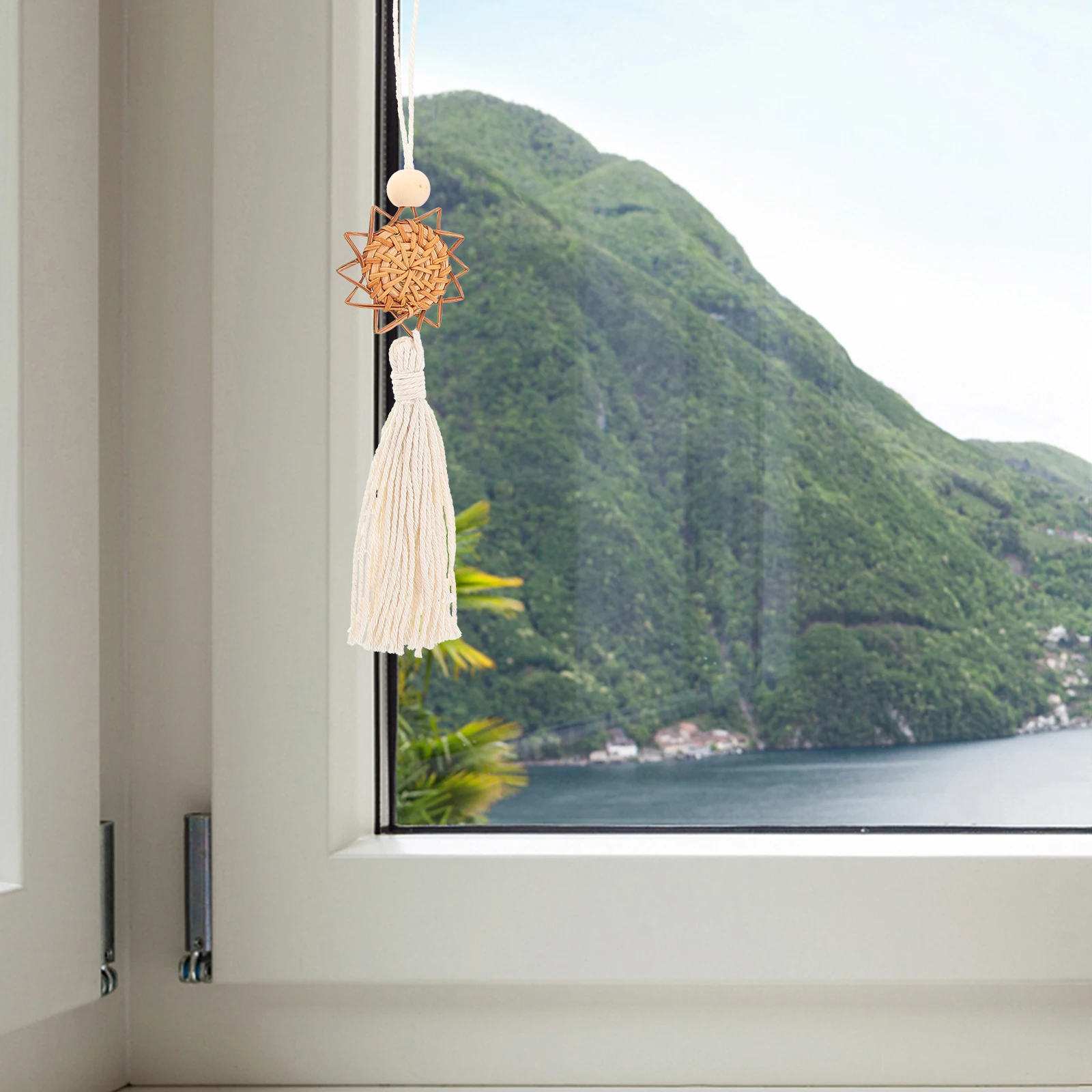 

4Pcs Macrame Wall Hanging Decor Tassel Boho Art Cotton Rope Geometric Pattern for Balcony Nursery Home Interior