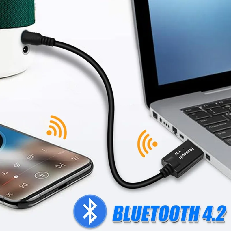 

Portable Car Bluetooth Adapter Receiver Wireless Music 3.5mm AUX Jack Audio Receiver Car Speakers Stereo USB Mini Bluetooth 4.2