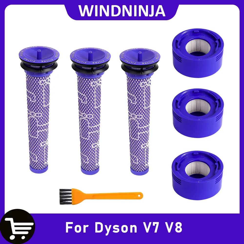Pre-Filter and Post-Filter Spare Parts Filter Replacement Kit For Dyson V7 V8 Absolute Animal Cordless Vacuum Cleaner
