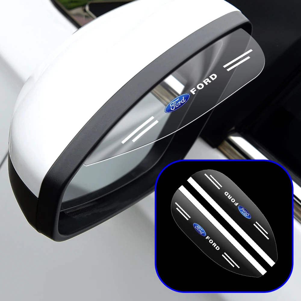 2PCS Car Rearview Mirror Rain Eyebrow Rain Shield Universal Rearview Visor Rain Cover Safe Driving Accessories For Ford Focus