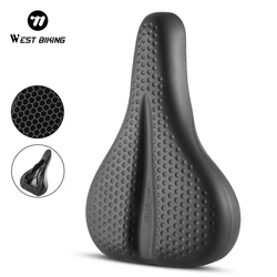 WEST BIKING Bicycle Saddle Cover Silicone Anti-shock Ergonomic Bike Cushion Anti-slip Integrated Molding Soft Cycling Seat Cover