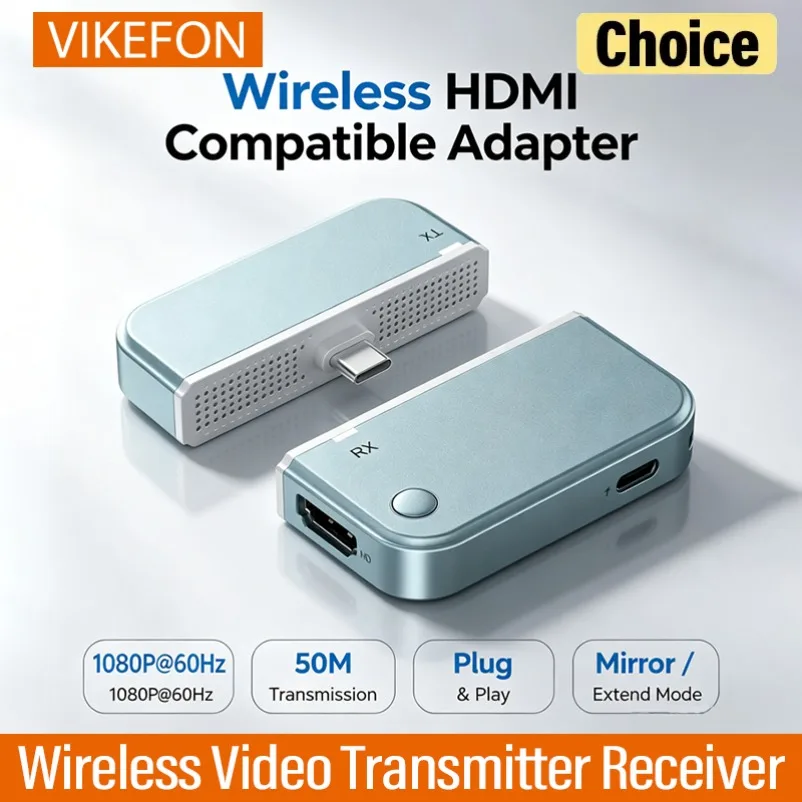 

Office Meeting Wireless HDMI-Compatible Screen Cast Adapter TX RX 50M Long Distance No WiFi Needed 1080P 60Hz Split Screen