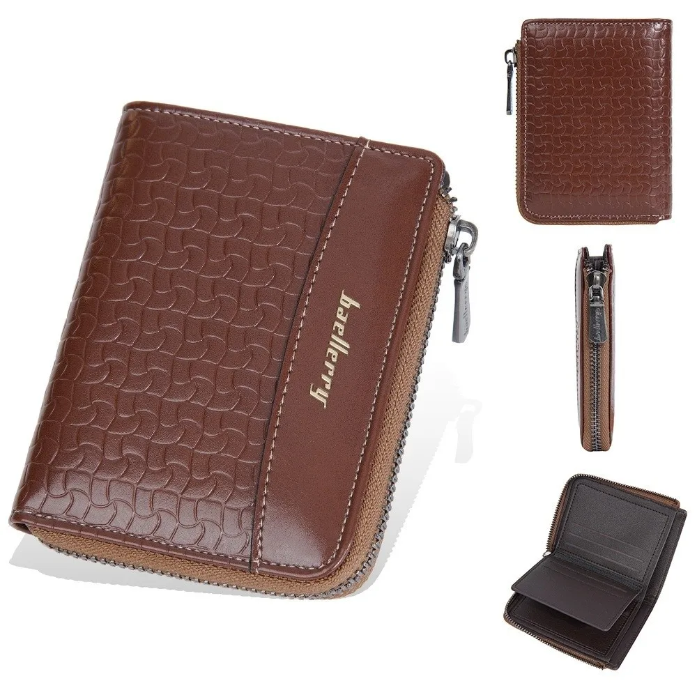 

Кожаный мужской короткий кошелек с английскими буквами, сумка для карт на молнии, противоугонная сумка для денег, чехол для кредитных карт, городской стиль отдыха