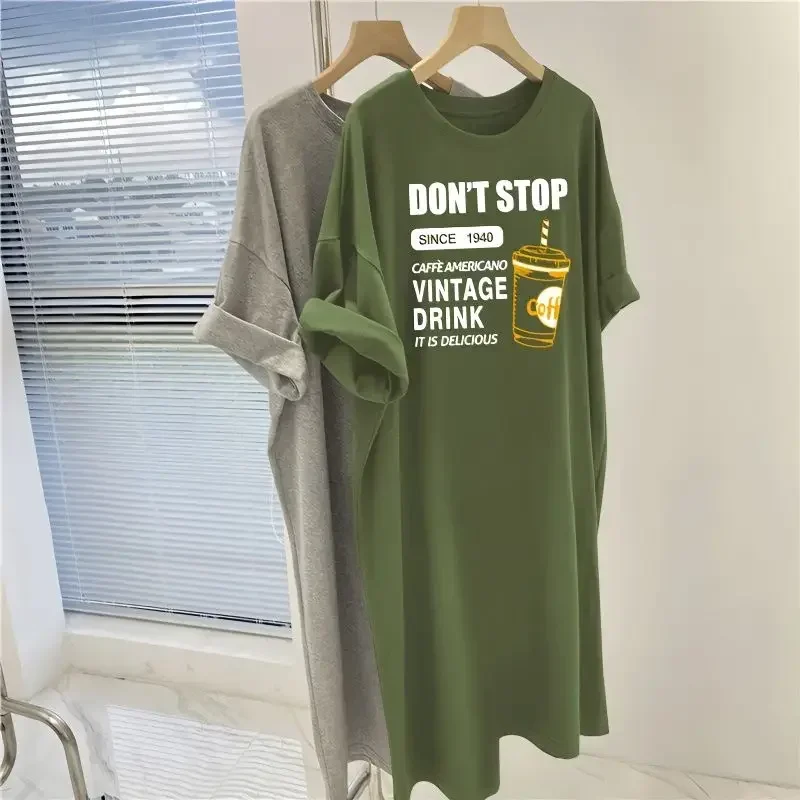 Summer New Street Casual Printing T Shirts Short Sleeve O-neck Solid Color Loose Youth Tops Tees Vintage Women Clothing CY375