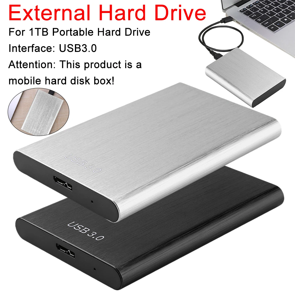 Portable USB 3.0 Mobile Hard Drive 1TB External Hard Drive 2.5 Inch Metal External Hard Disk Plug and Play for Macbook Tablet PC