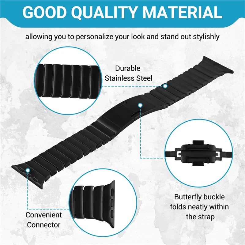 시계 밴드 용 ABJF-스트랩 38Mm 스테인레스 스틸 팔찌 Iwatch 9 밴드 팔찌 손목 밴드 교체 액세서리