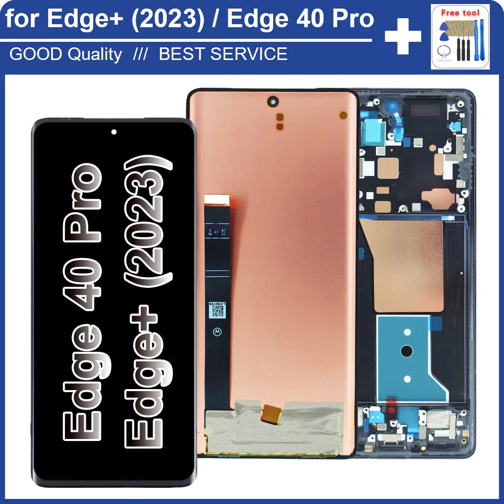 New AMOLED LCD for Motorola Moto Edge Plus 2023 XT2301 LCD Display Touch Screen Digitizer Replacement for Moto Edge 40 Pro LCD