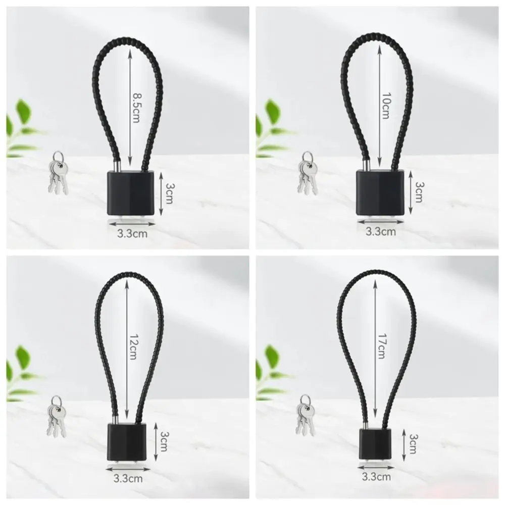 Portable Multifunctional Cable Lock Flexible Equipped with Keys Padlock Rust-proof Soft Suitcase Lock Backpack