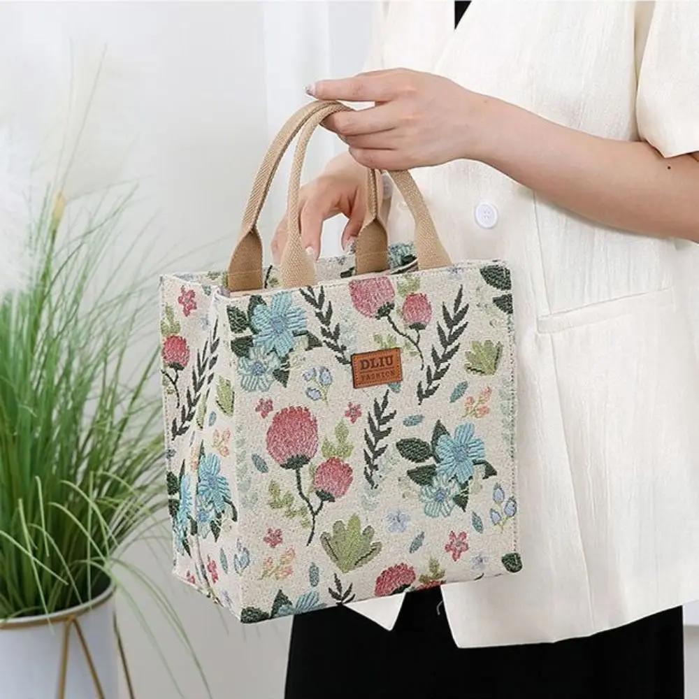 Floral thermal lunch bag