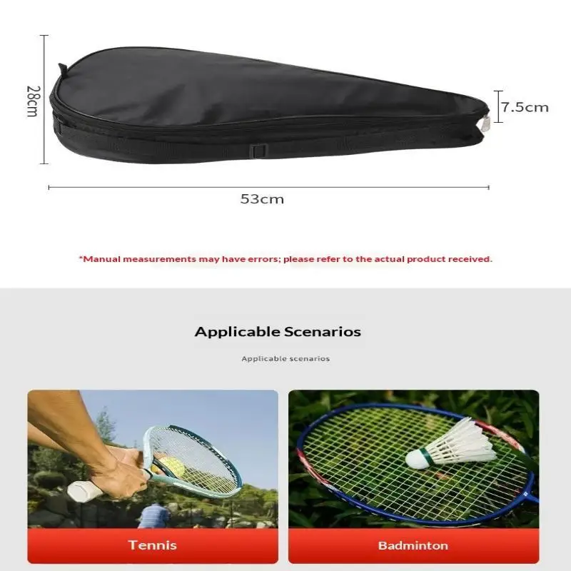 Oxford Black Padel Paddle Bag Cover For Various Tennis Racket Soft Face Carbon Fiber EVA Racquet Unisex Tennis Shoulder Bag
