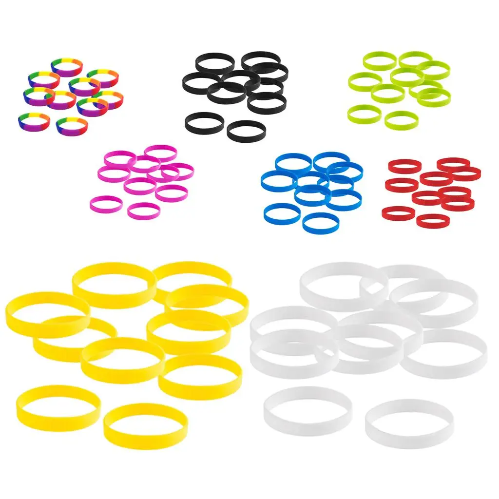 10pcs Bracelets Jewelry Making Blank Soft Silicone Fashion Bangle Rubber Wristband Waterproof Durable for All Ages