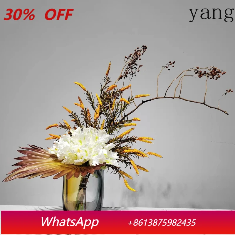 

LH modern light luxury dining table glass vase model room negotiation table decoration