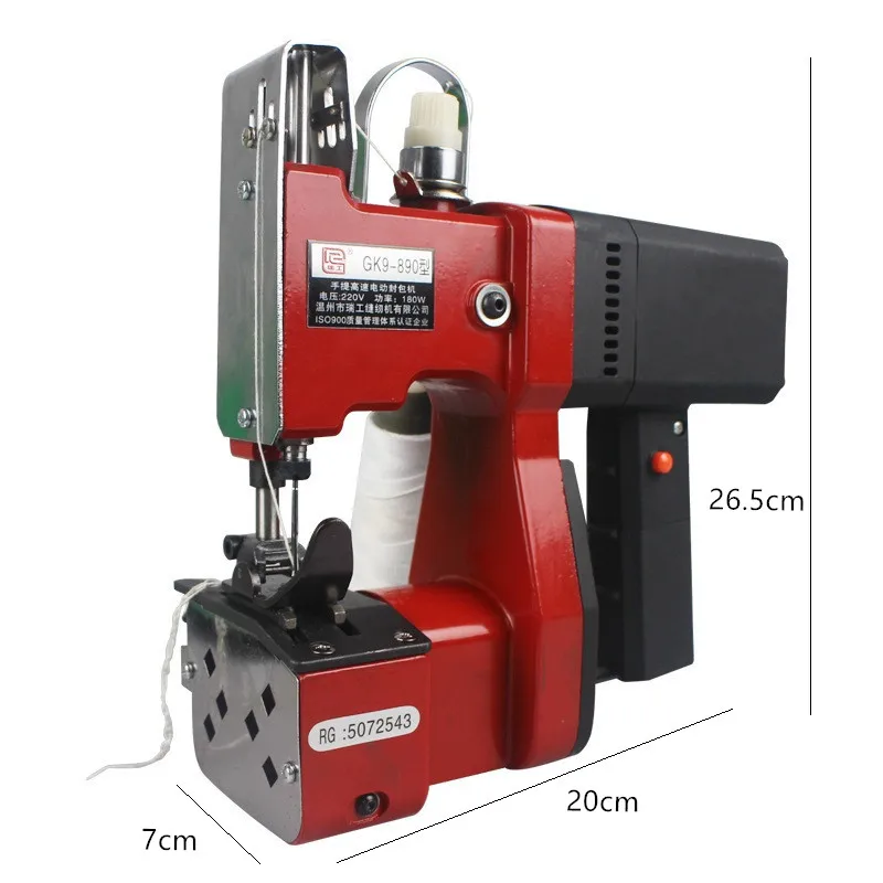 GK9-890 High Speed Handheld Electric Bag Closer Portable Sack Sewing Machine for Jute Woven PP Bag