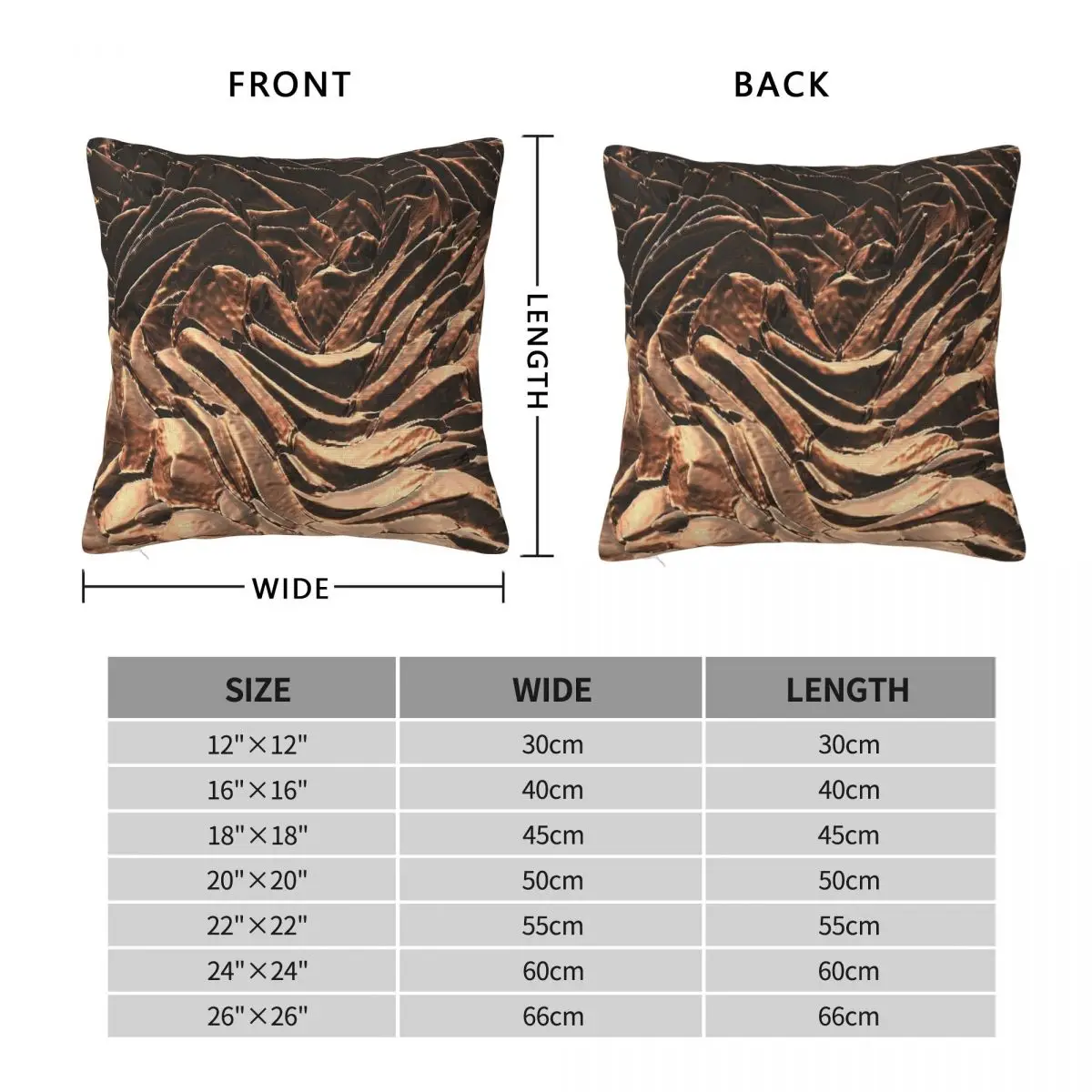 Macro Copper Abstract Square Pillowcase Polyester Linen Velvet Printed Zip Decor Throw Pillow Case Sofa Seater Cushion Cover