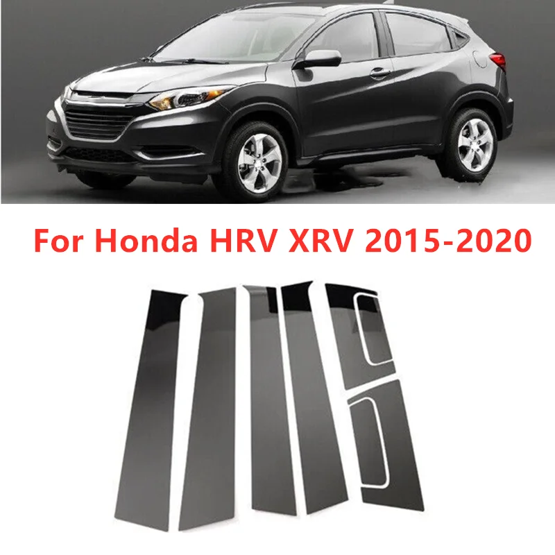 

8Pcs/Set Car Door Window Pillar Posts Glossy Black Molding Cover Trim For Honda HRV XRV 2015-2020