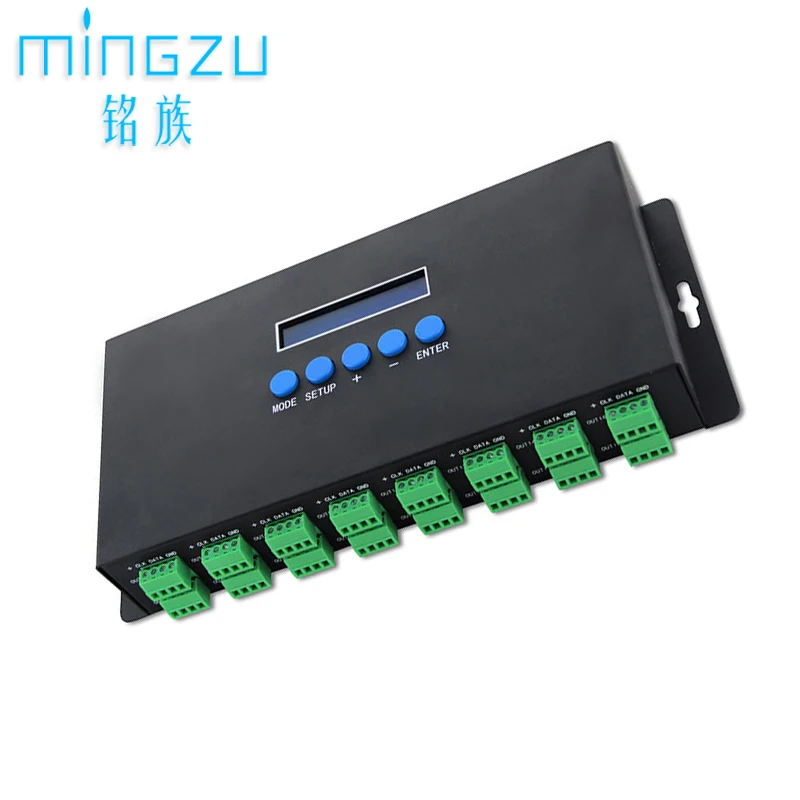 Ethernet-SPI/DMX pixel light controller Multi SPI (TTL) signal output LED strip light controller Full color pixel lights